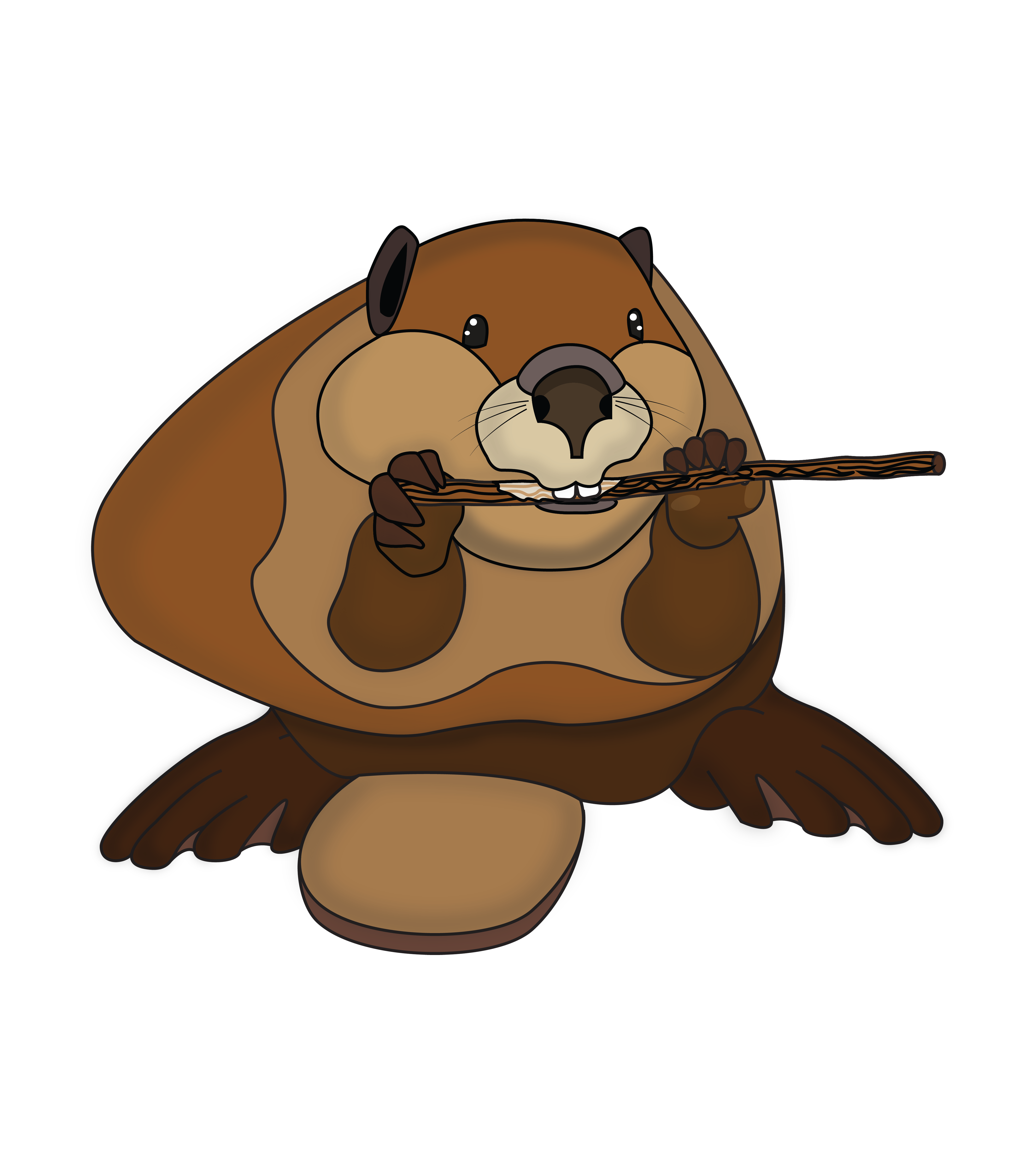Bucky beaver whimsical creature art by Scary Sweet
