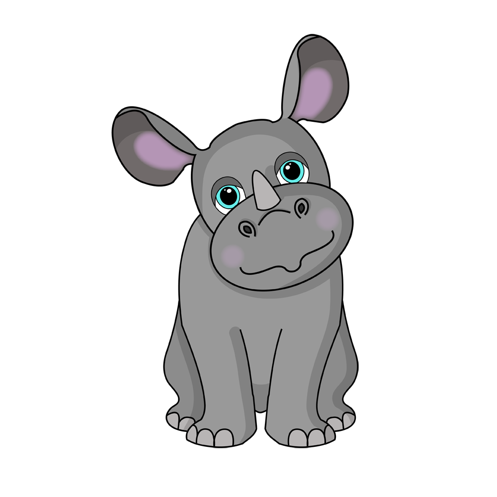 Rare rhino whimsical creature art by Scary Sweet